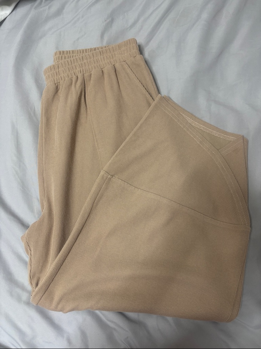 Amazon Women’s Beige Ribbed Lounge Joggers